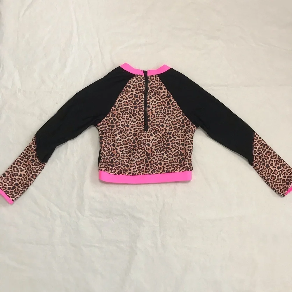 Lipsy London Cheetah Long Sleeve Swim Top